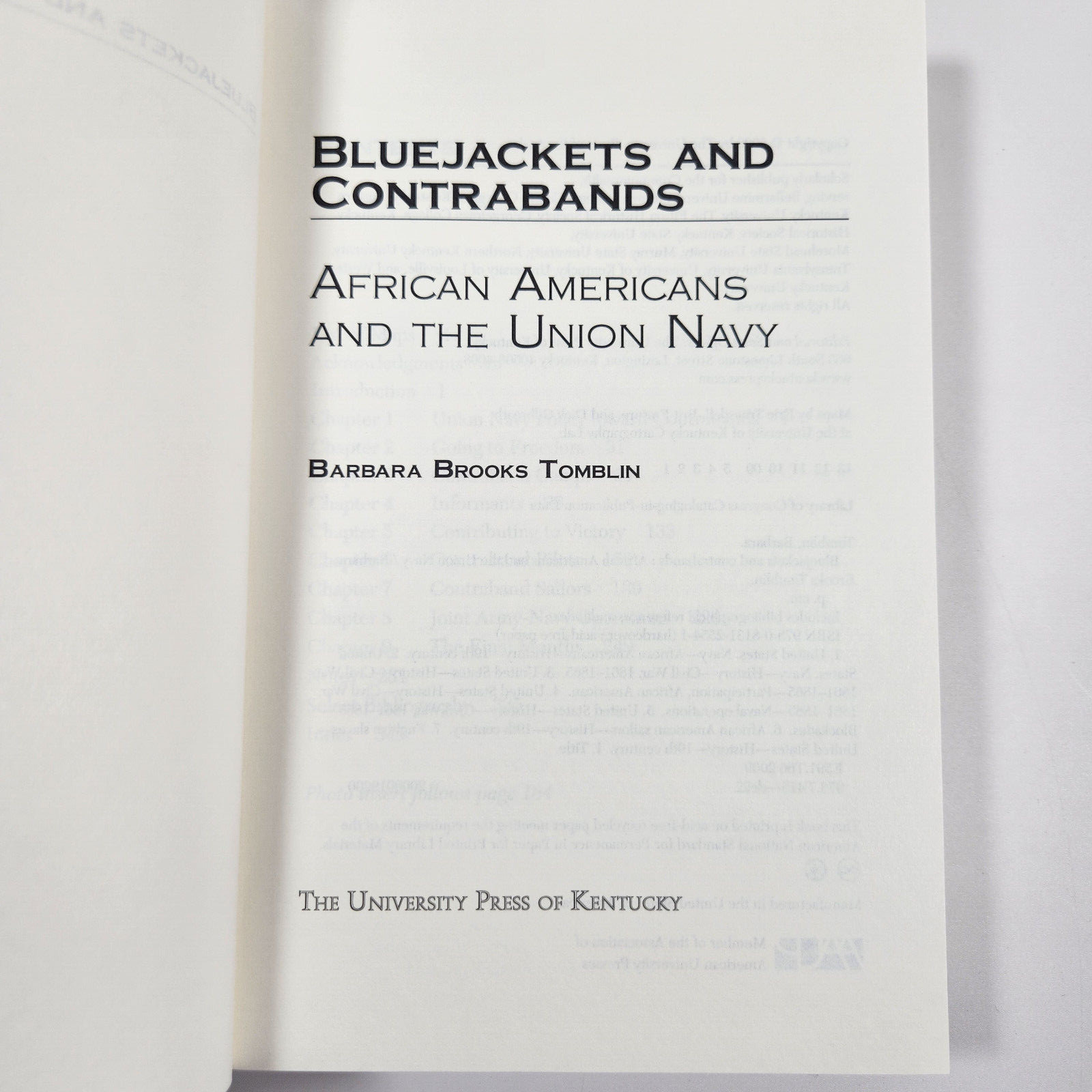 Bluejackets and Contrabands African Americans and Union Navy Tomblin HC DJ 2009