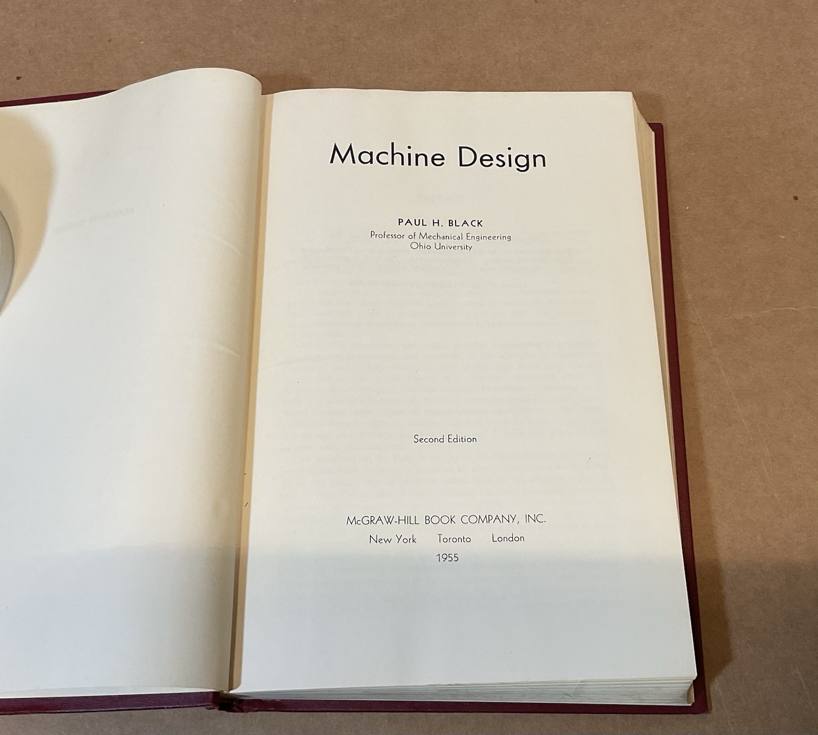 Vintage Machine Design By Paul H. Black Second Edition (1955,Hardcover)