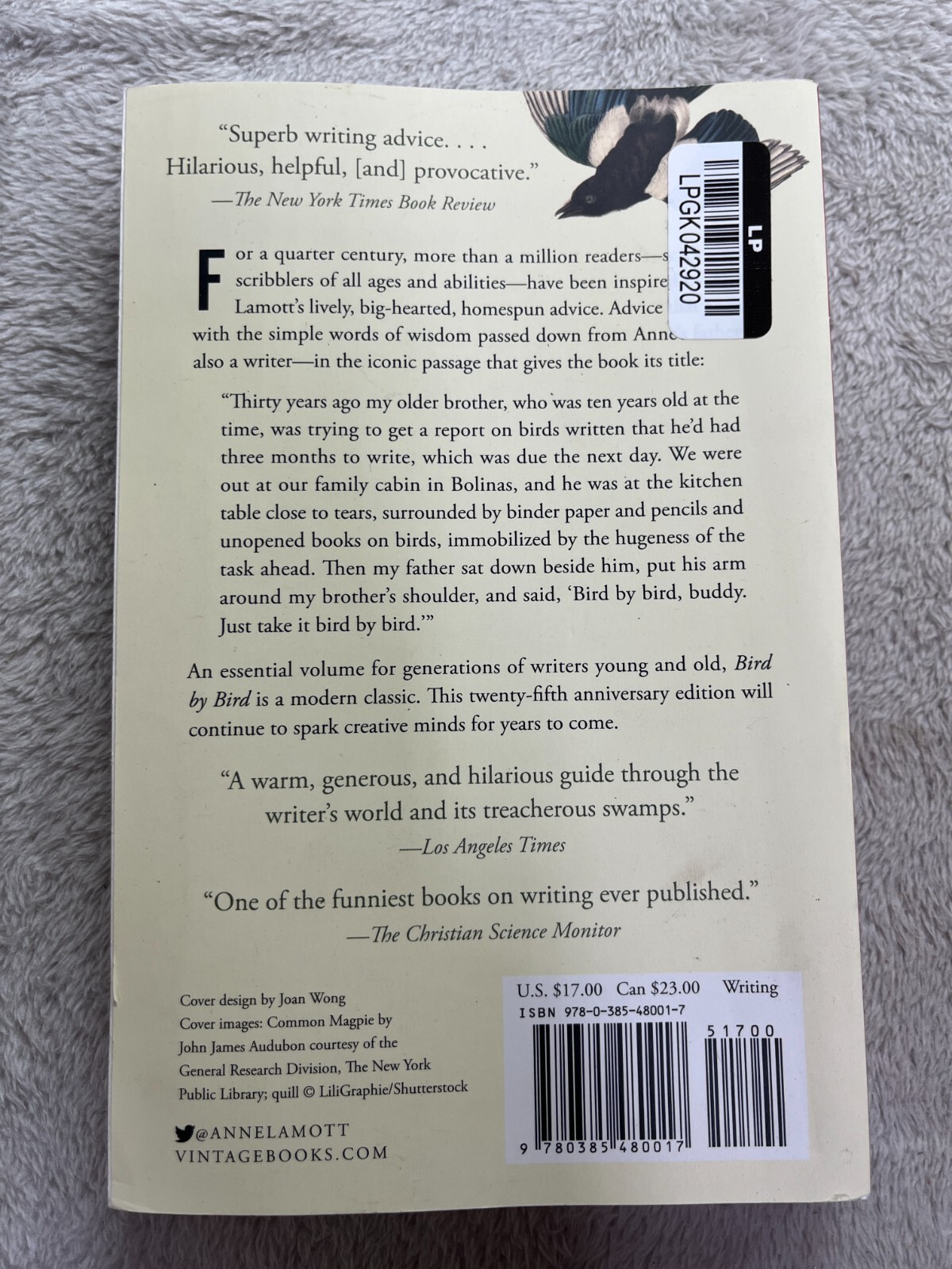 Bird by Bird : Some Instructions on Writing and Life by Anne Lamott (1995, Trade
