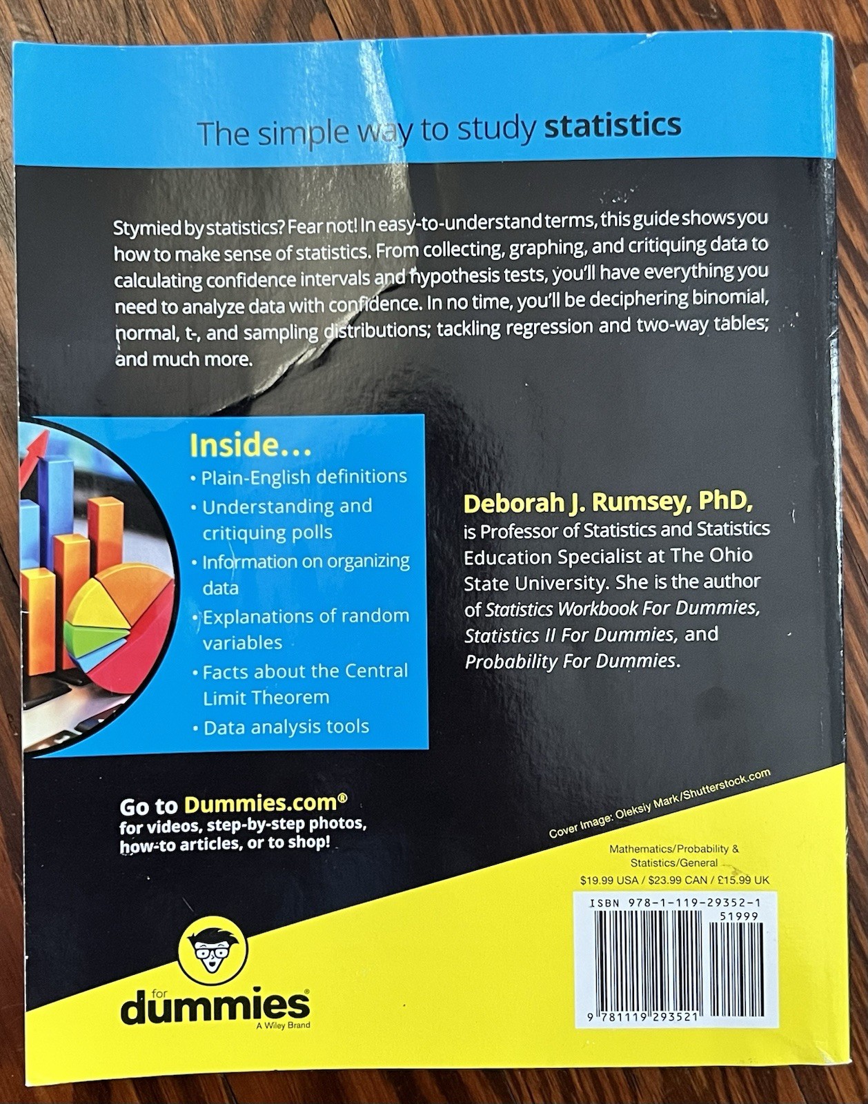 Statistics for Dummies by Deborah J. Rumsey (2016, Trade Paperback)