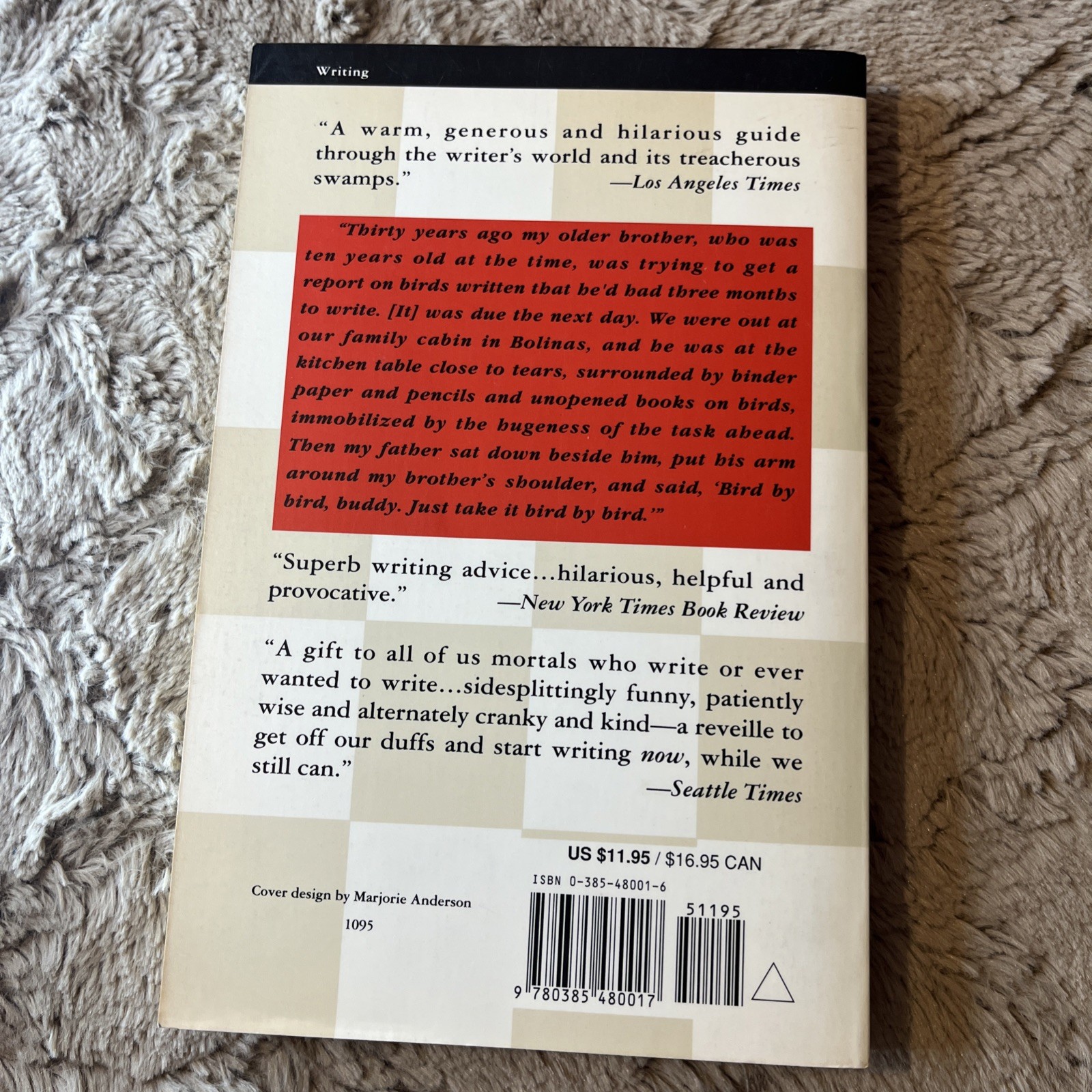 Bird by Bird : Some Instructions on Writing and Life by Anne Lamott (1995, #2605