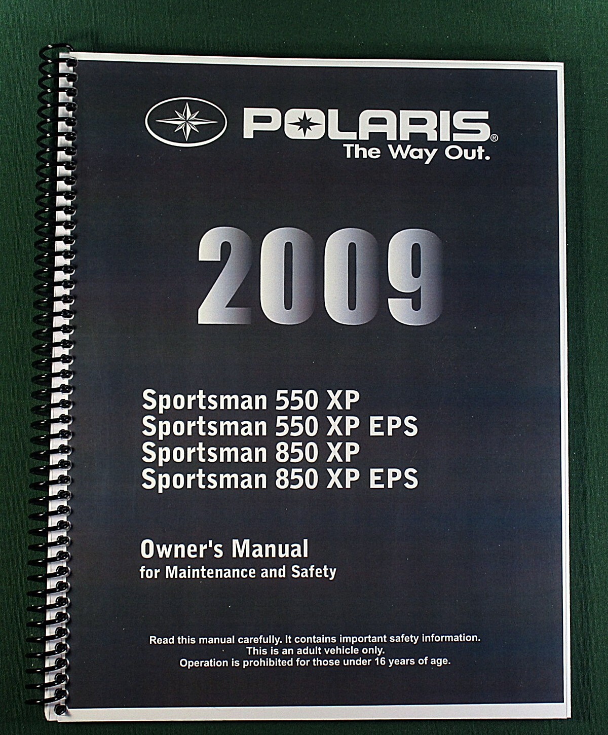 2009 Polaris Sportsman 550 XP EPS ATV Owner’s Manual: 141 Pages & Clear Covers!