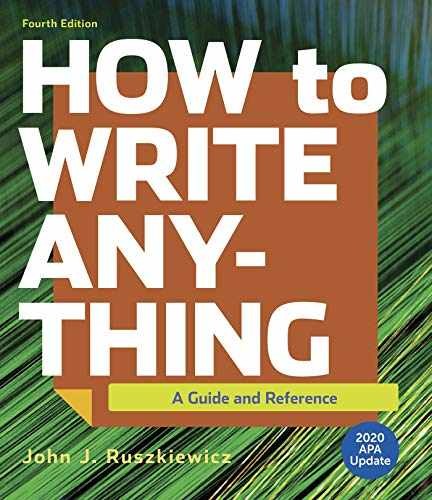 How to Write Anything with 2020 – Paperback, by Ruszkiewicz John J.; – Very Good