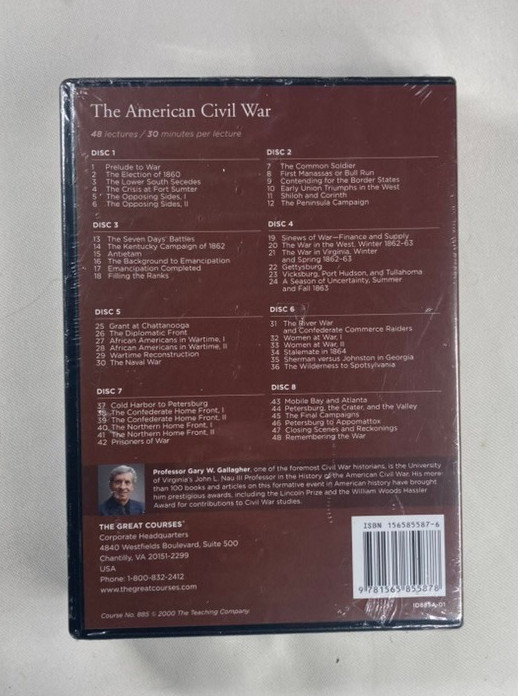 Great Courses The American Civil War Gary W Gallagher Lectures 1-48 with 8 DVDs