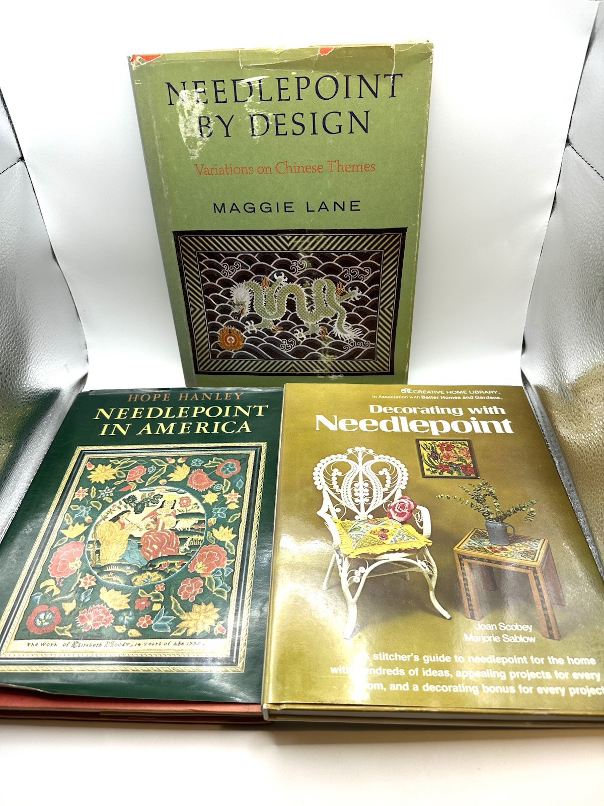 Needlepoint Book Lot Needlepoint by Design Hardcover Maggie Lane Vintage Craft