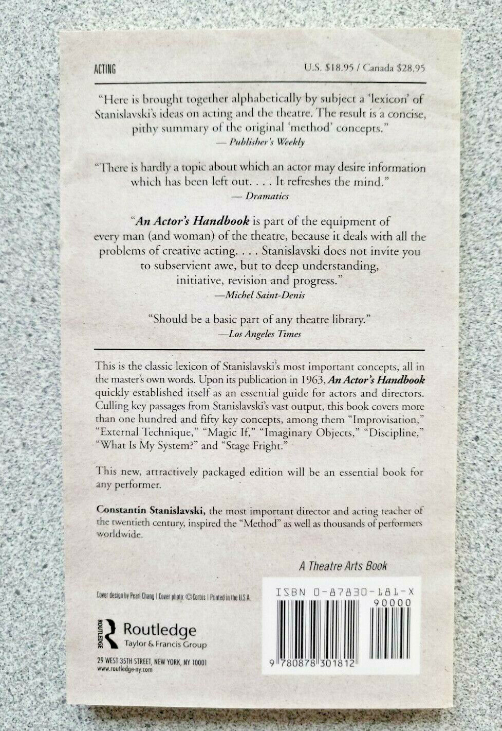2004 An Actor’s Handbook by Constantin Stanislavski : reissue theater arts book
