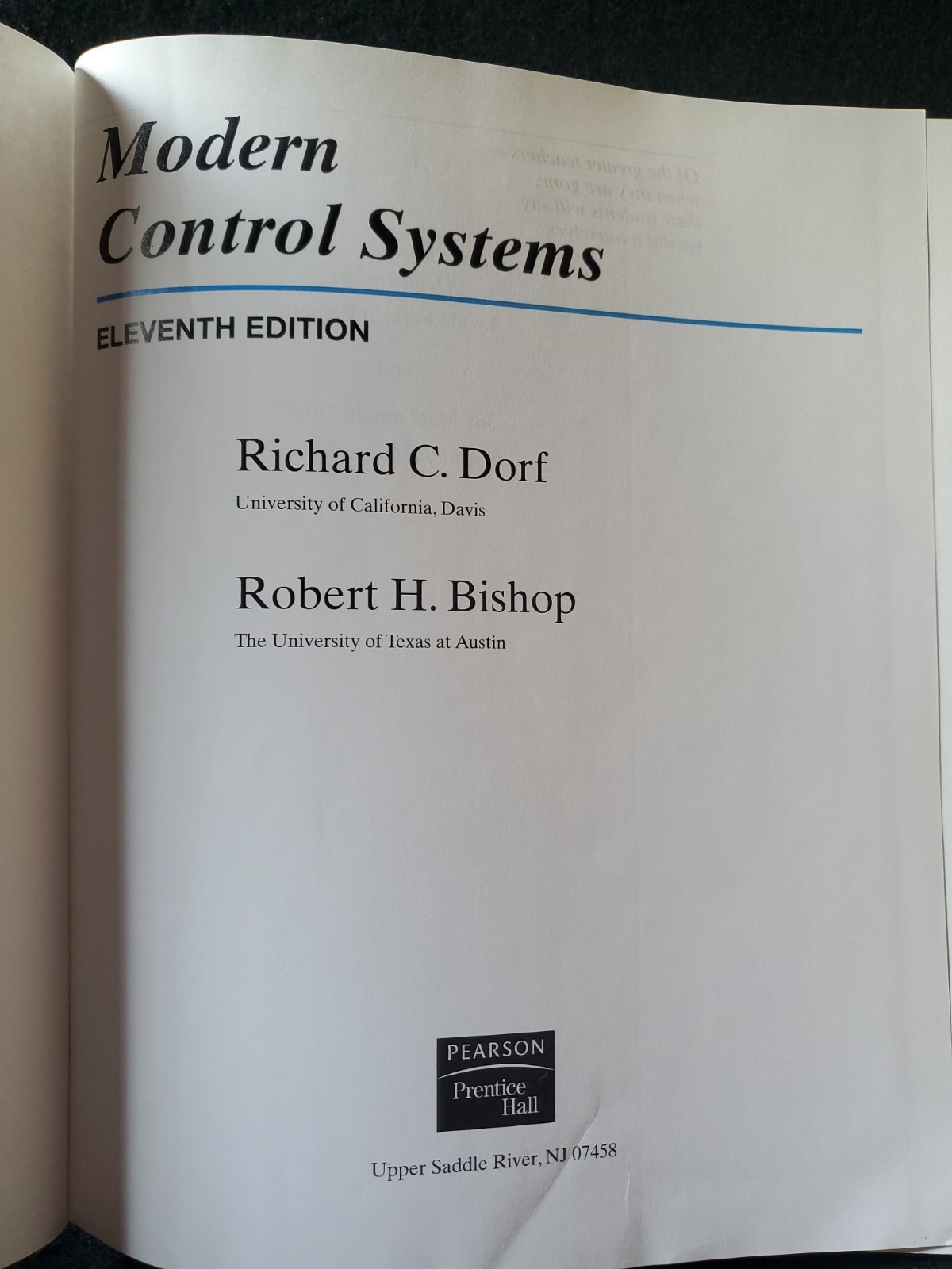 Modern Control Systems — Eleventh Edition by Richard C. Dorf & Robert H. Bishop