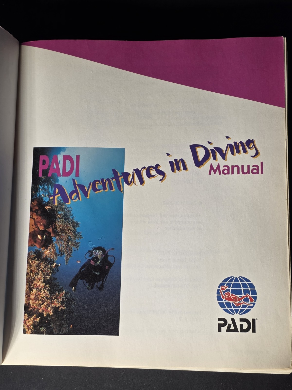 PADI Adventures in Diving Manual Paperback 2.08 VG Condition 373 Pages