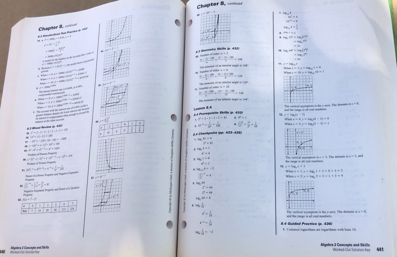 Algebra 2 Concepts And Skills Tests Student Solutions Larson Mcdougal Set Of 4
