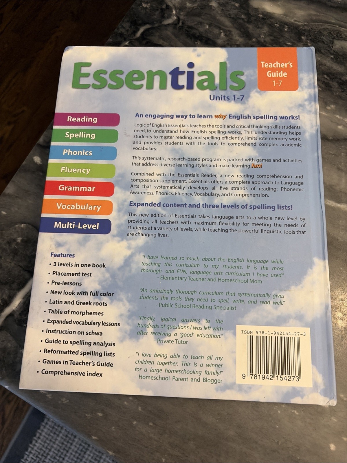 Essentials Multi-Level Reading,Spelling,Grammar & Vocabulary Units 1-7 (TE)