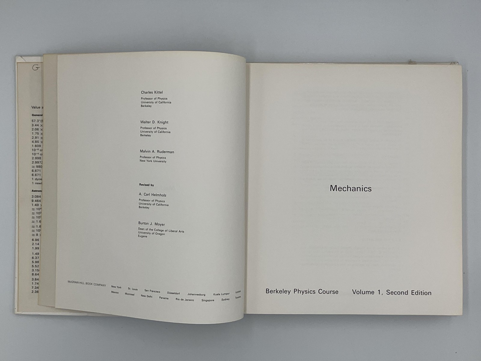 Vintage Mechanics Berkeley Physics Course Vol 1 Kittel McGraw-Hill White HC 1973