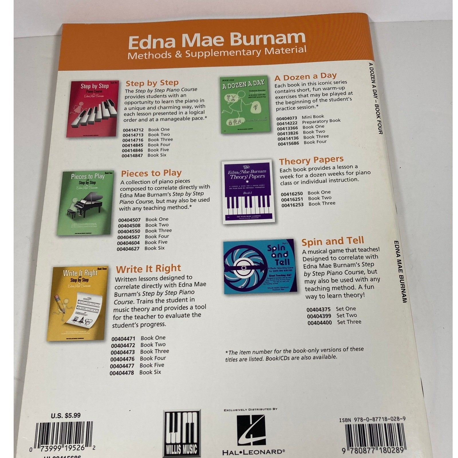 A Dozen A Day Piano Technical Exercises Edna-Mae Burnam Books 1 3 4 Lot of 6
