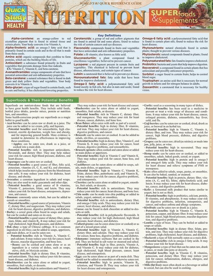 QuickStudy Laminated Reference Guide: Nutrition – Superfoods & Supplements