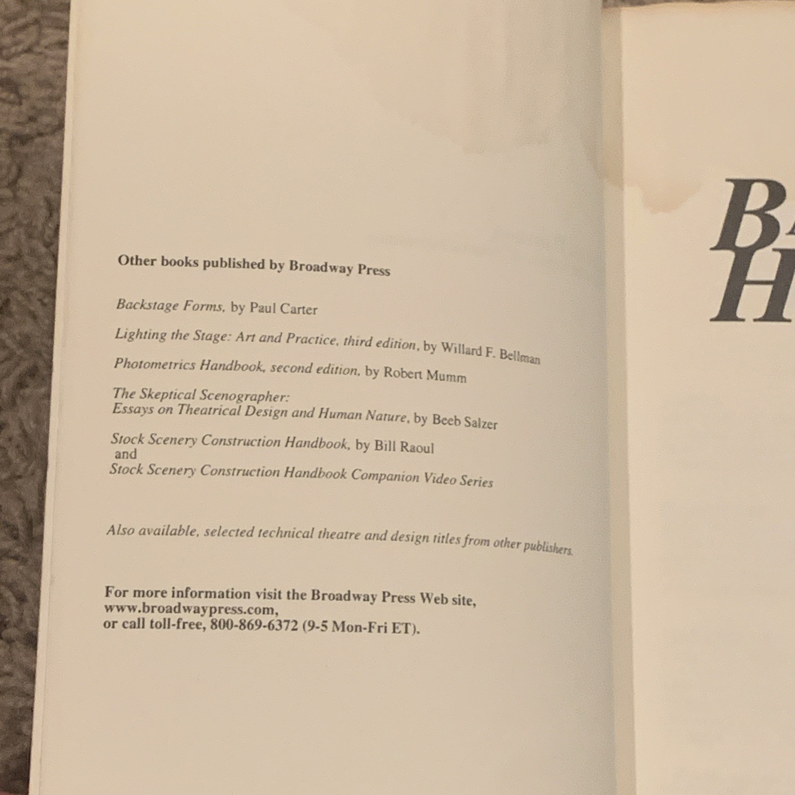 The Backstage Handbook: An Illustrated Almanac of Technical Information