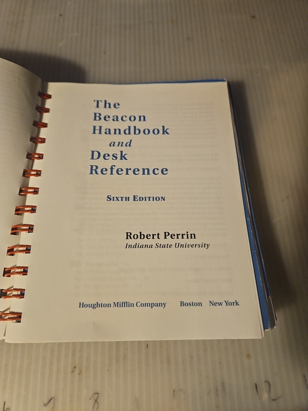2002, “The Beacon Handbook & Desk Reference” by Robert Perrin Paperback Book