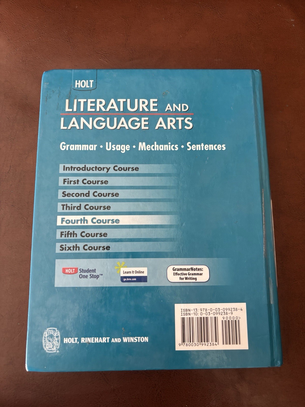 Literature and Language Arts: Warriner’s Handbook, Fourth Course