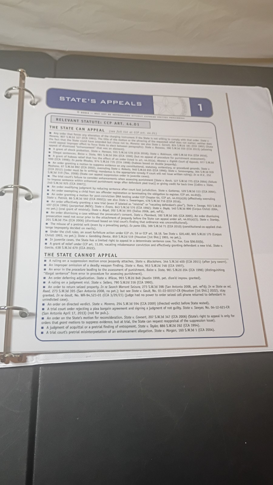 TDCAA 2024-2026 Prosecutor Trail Notebook. Diane Beckham