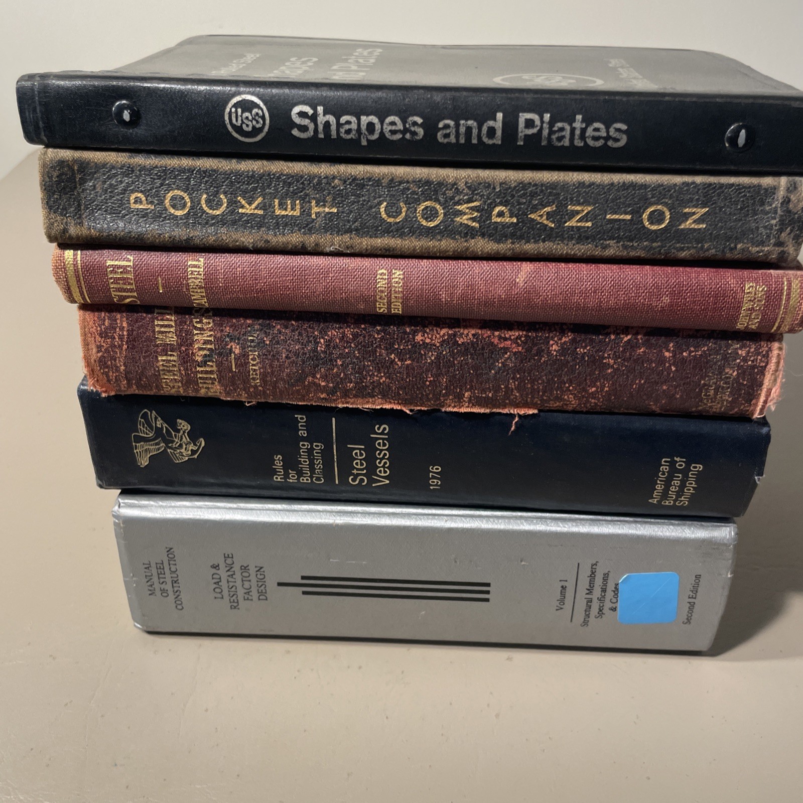 AISC LOAD & RESISTANCE FACTOR DESIGN and FIVE vintage books on Steel