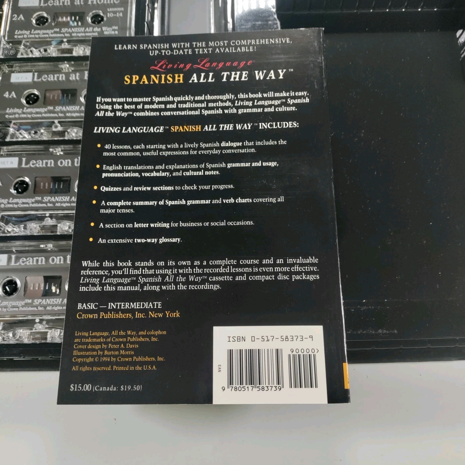 SPANISH ALL THE WAY Learn at Home On the Go 8 Cassette And Book Set