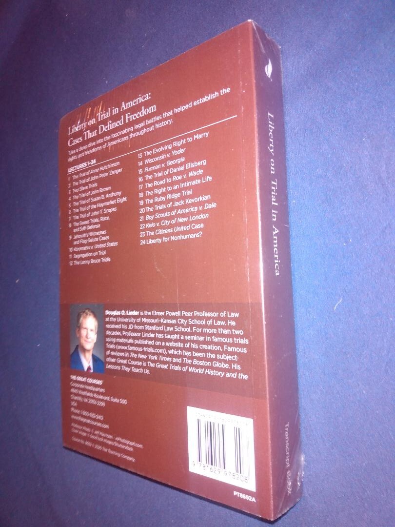 Great Courses TRANSCRIPTS : LIBERTY ON TRIAL IN AMERICA new & sealed