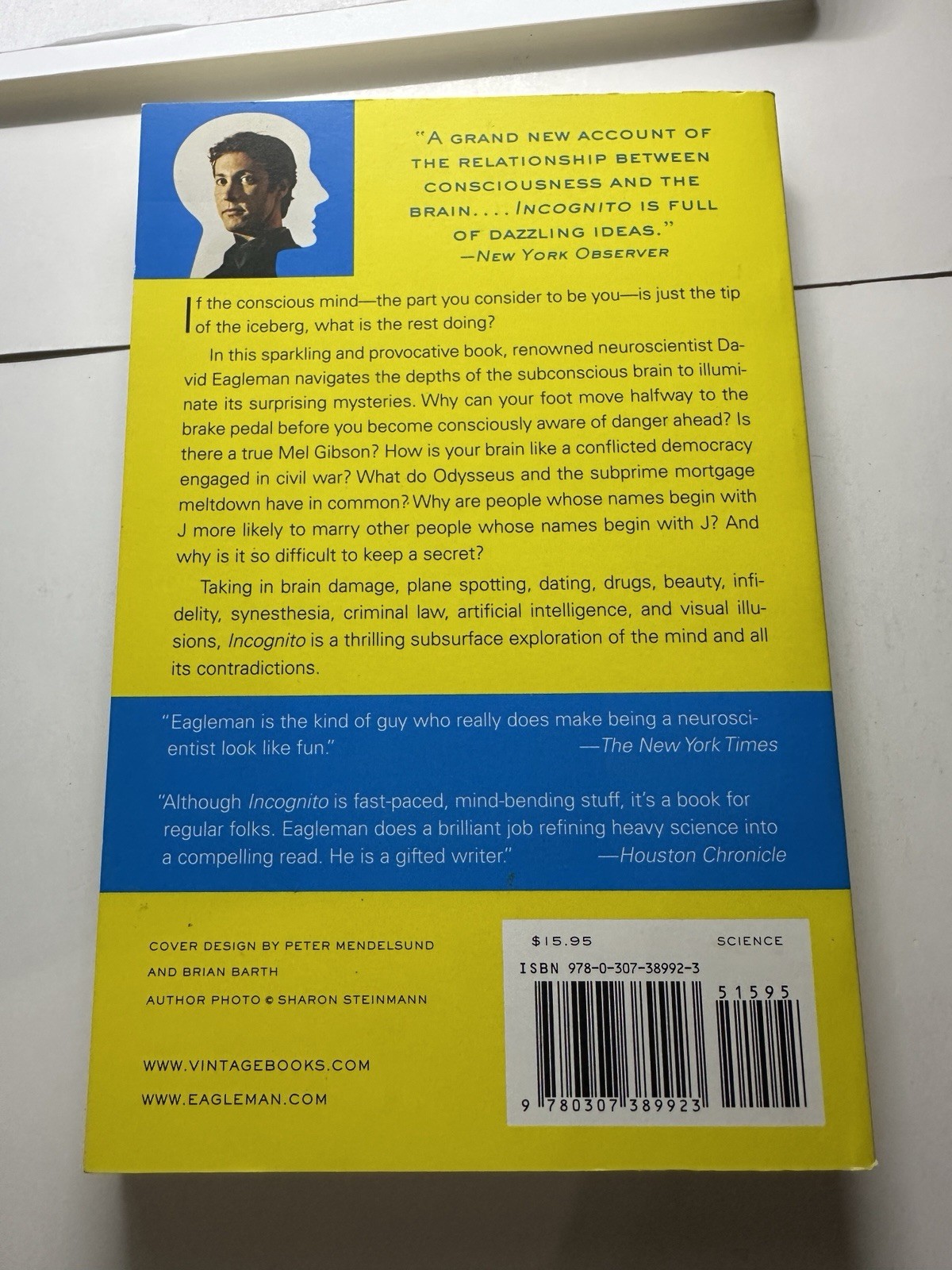 Incognito: The Secret Lives of the Brain – Paperback – VERY GOOD