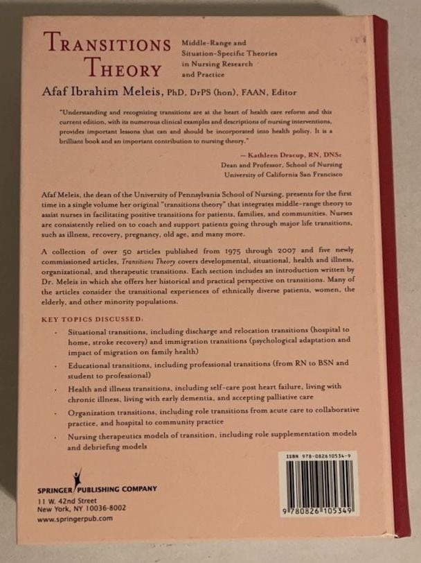 Transitions Theory: Middle-Range & Situation-Specific Theories in Nursing Resear