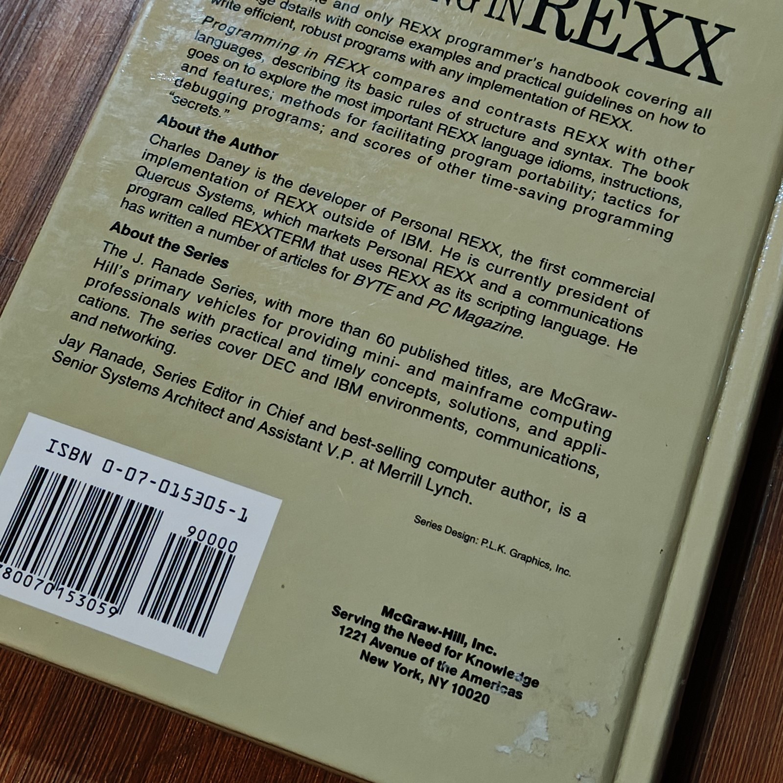 Programming in REXX Daney Charles IBM Series McGraw-Hill Mini Main 9780070153059