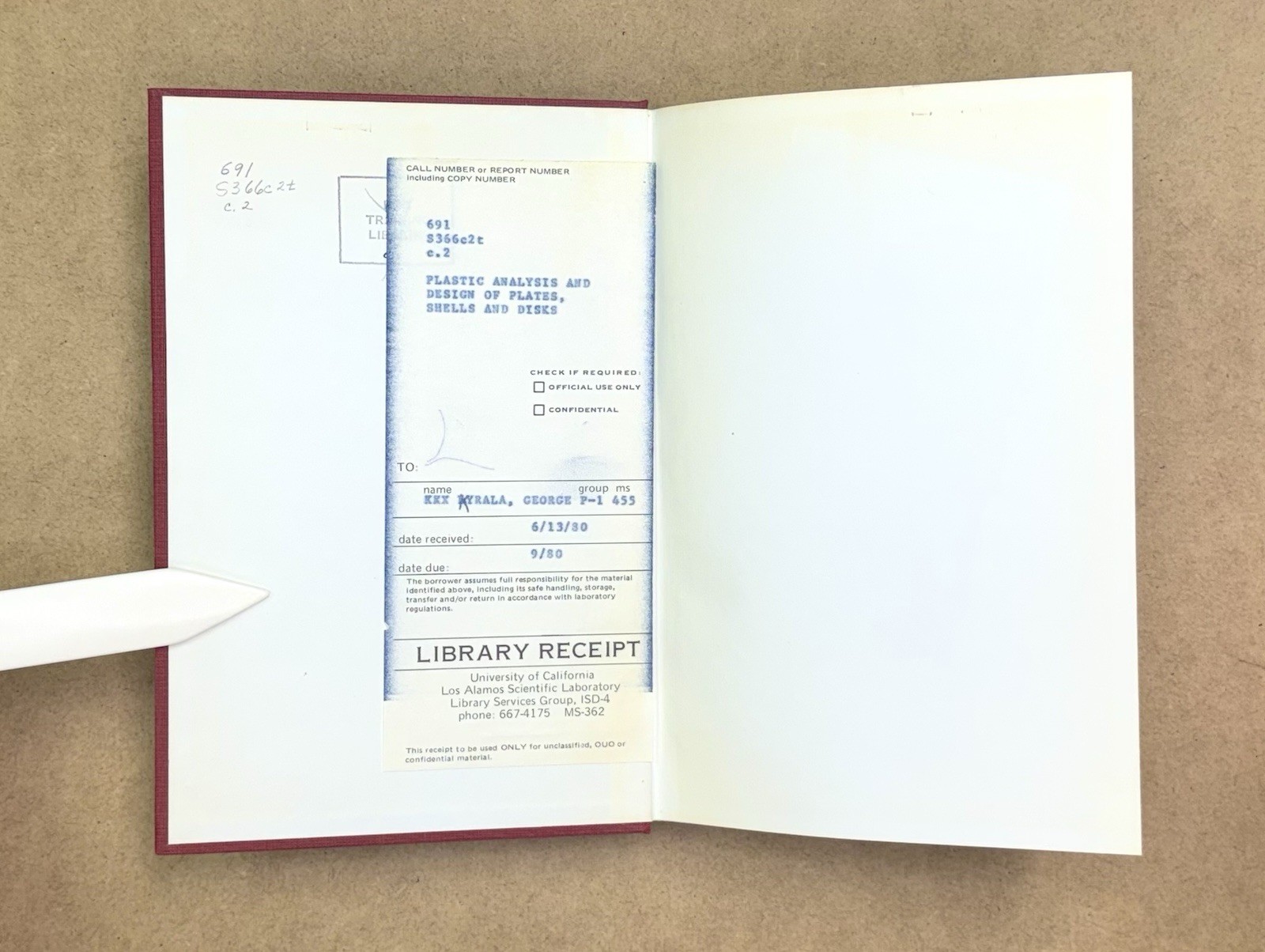 LANL Copy! Plastic Analysis & Design of Plates, Shells & Disks by Save 1972 HCVG