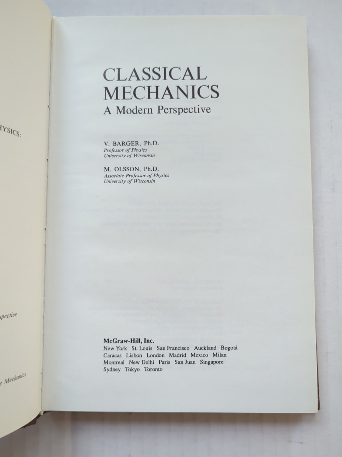 Classical Mechanics : A Modern Perspective book by Barger and Olsson – 1973 ed