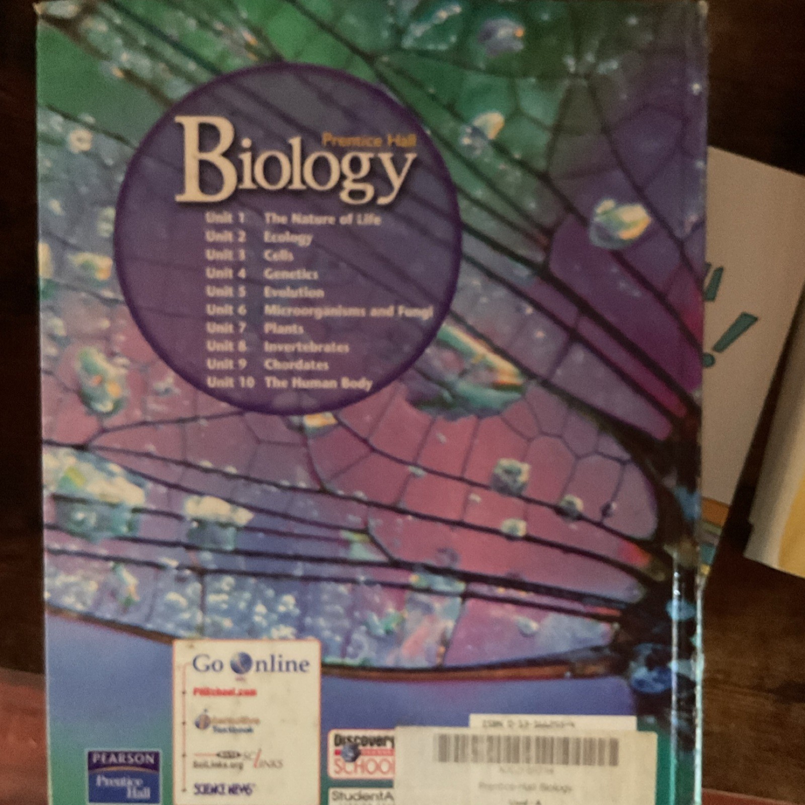 Prentice Hall Biology Textbook Hardcover 1998 Miller Levine 820 Pages