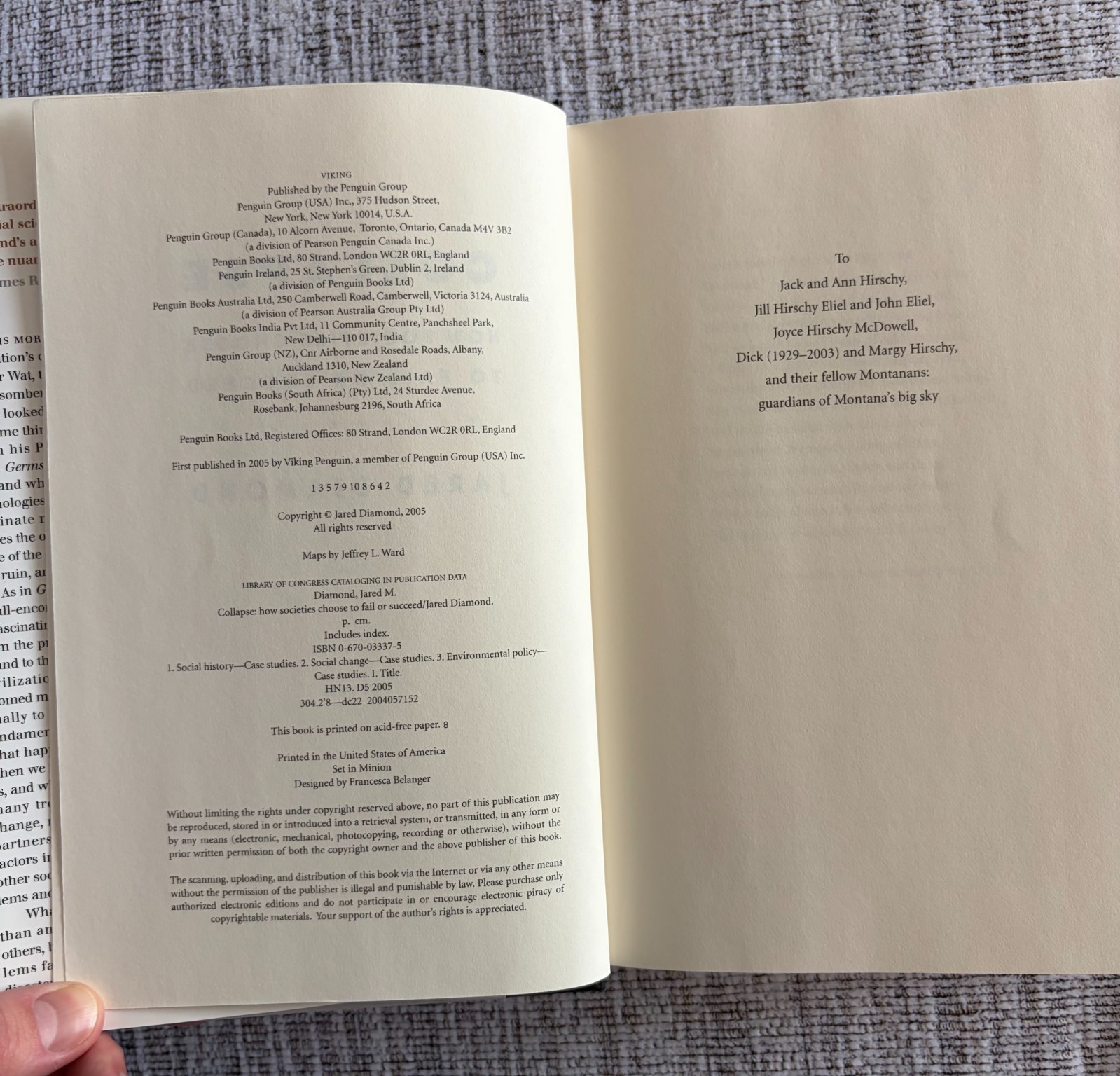 First Edition First Printing Collapse by Jared Diamond