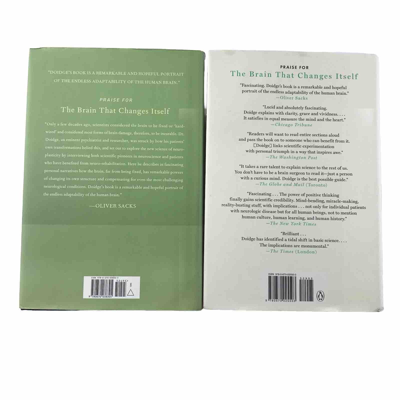 2x Norman Doidge, M. D. Book Bundle (Hardcovers) The Brain That Changes Itself
