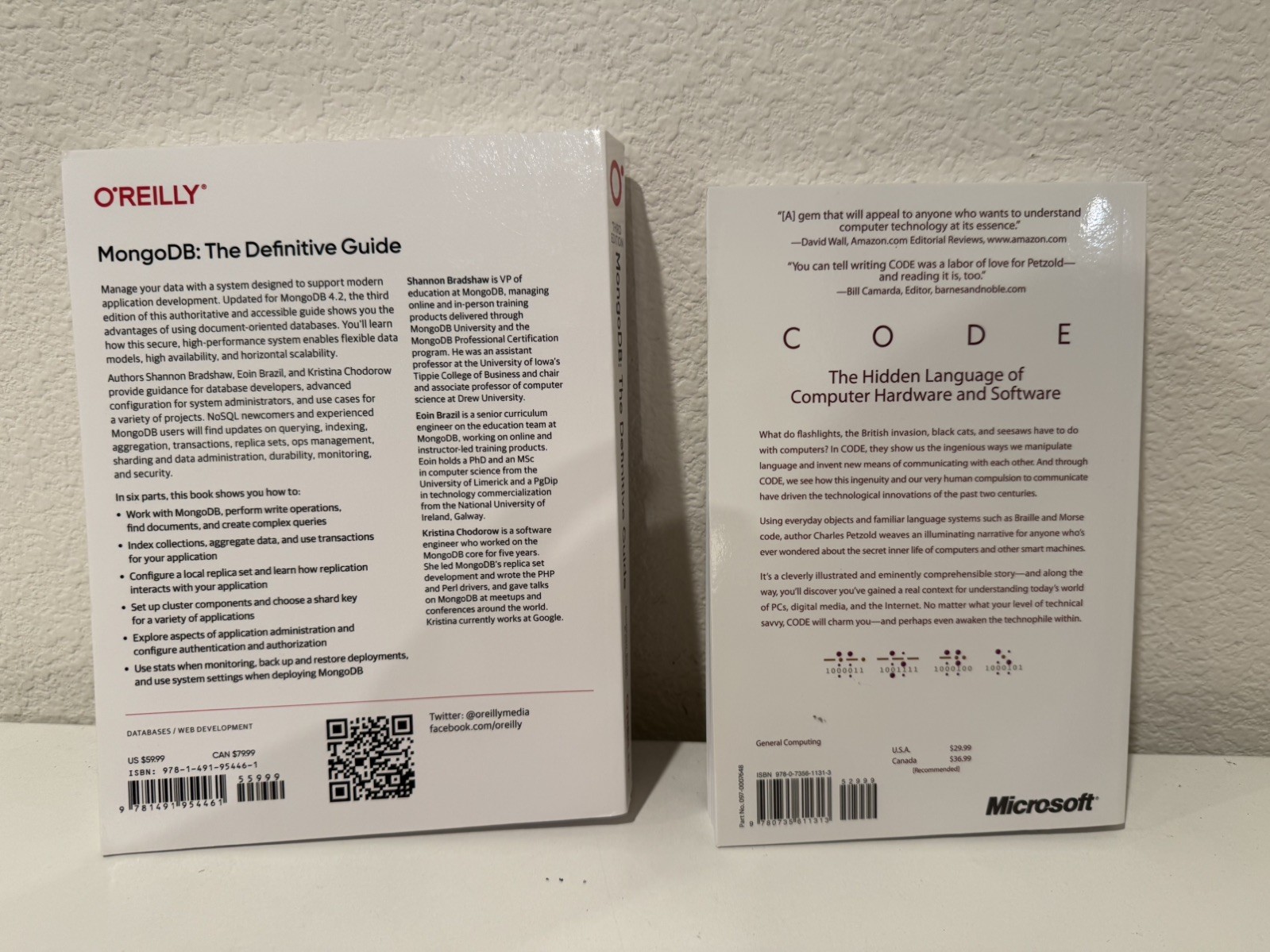 Coding Books : The Hidden Language of Computer Hardware and Software / MongoDB …