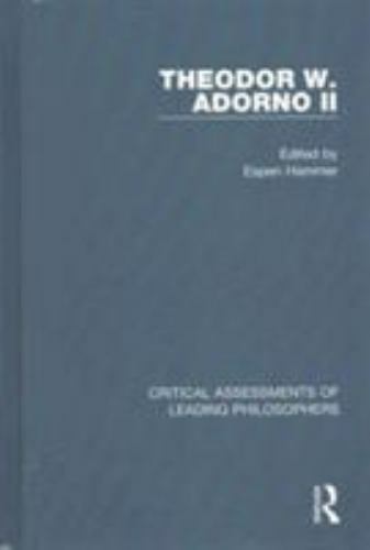 Theodor W. Adorno II, Hardcover by Hammer, Espen (EDT), Like New Used, Free s…