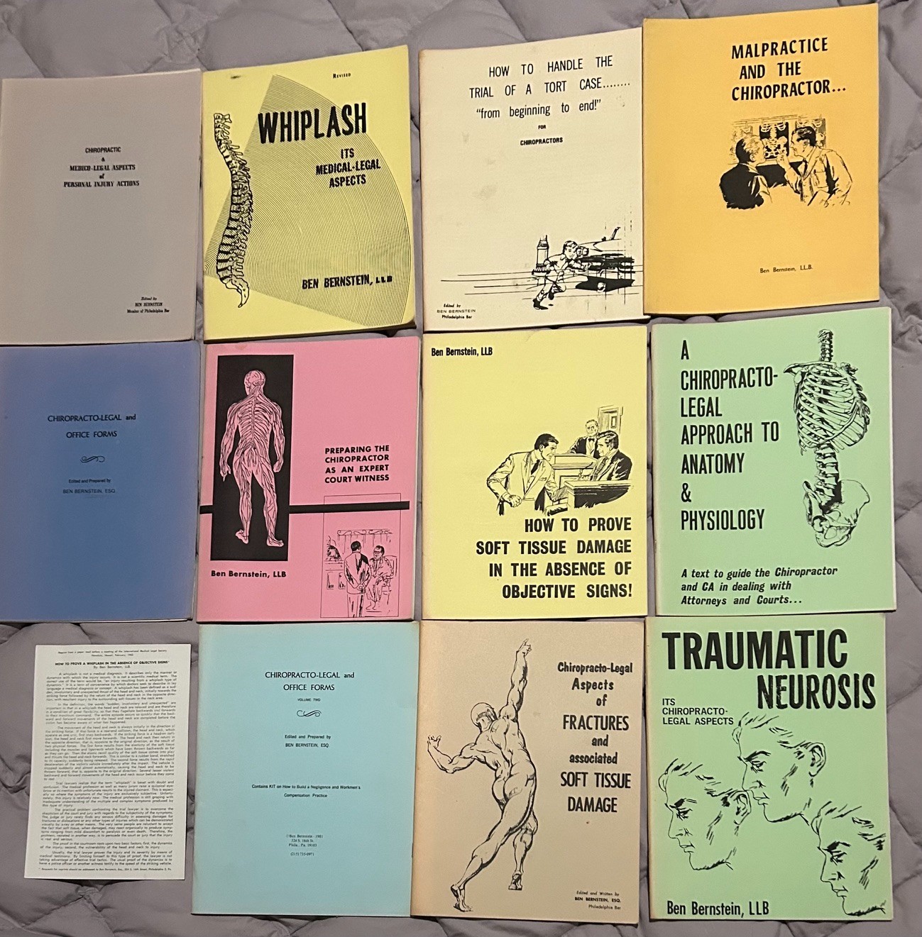 11 Monographs on Chiropractic Expert Witness Instruction and PI cases