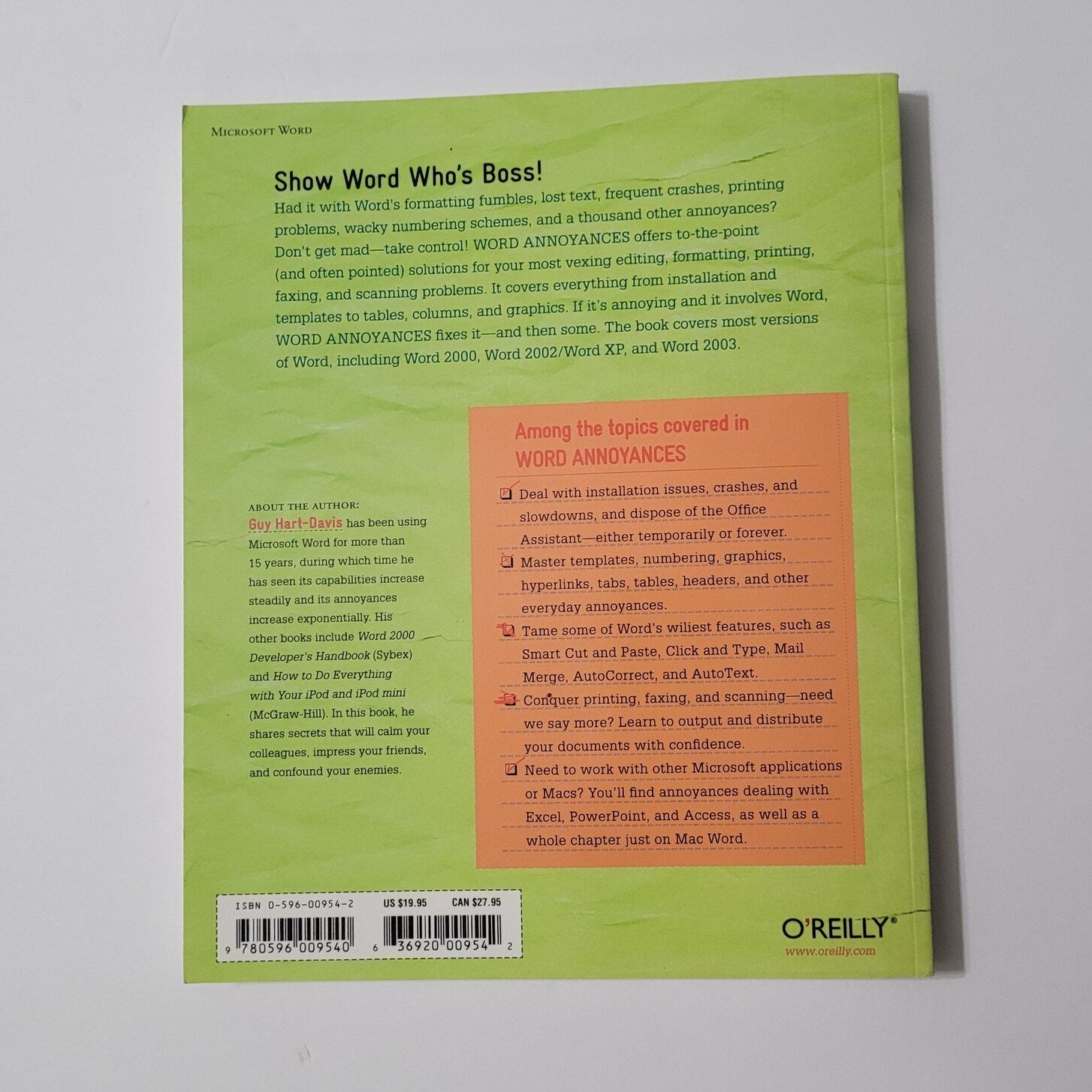 Word Annoyances O’Reilly by Guy Hart-Davis