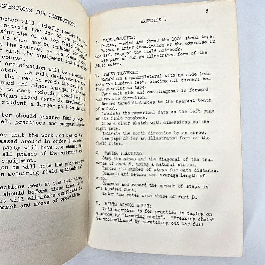 Elementary Surveying Field Manual Matlock Brookes Univ Oklahoma Text 1953 Book