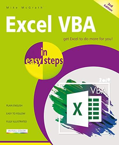 Excel VBA in easy steps By Mike McGrath. 9781840788242