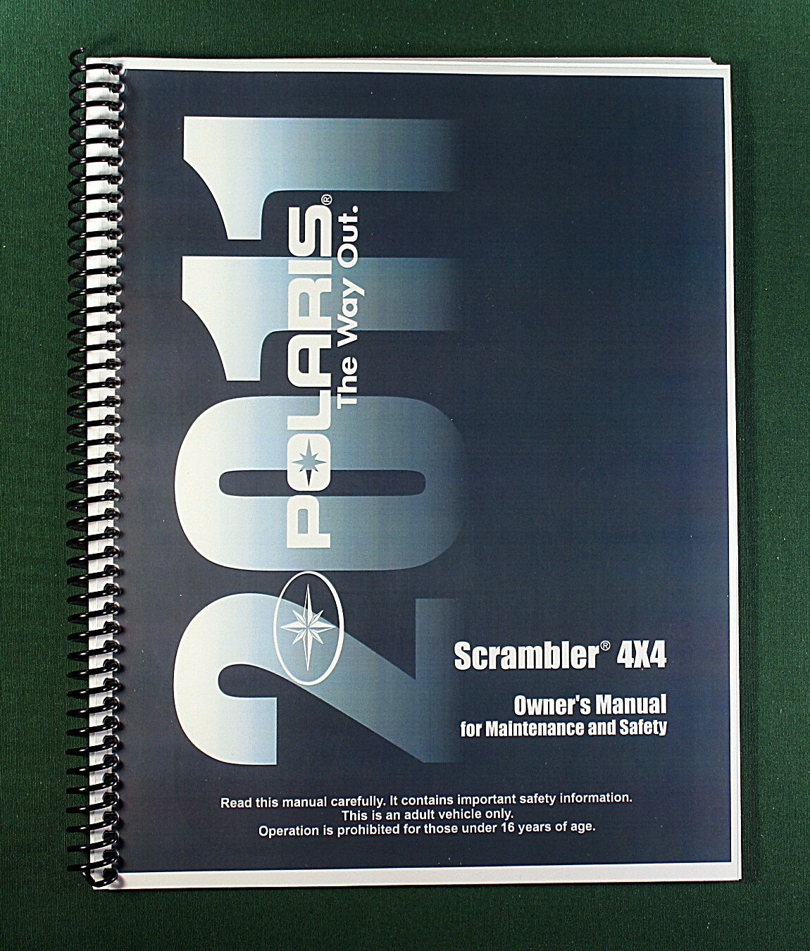 2011 Polaris Scrambler 4X4 ATV Owner’s Manual: 133 Pages & Protective Covers!