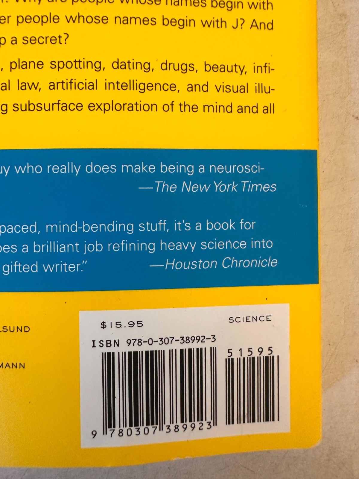 Incognito: The Secret Lives of The Brain (Canons) by David Eagleman