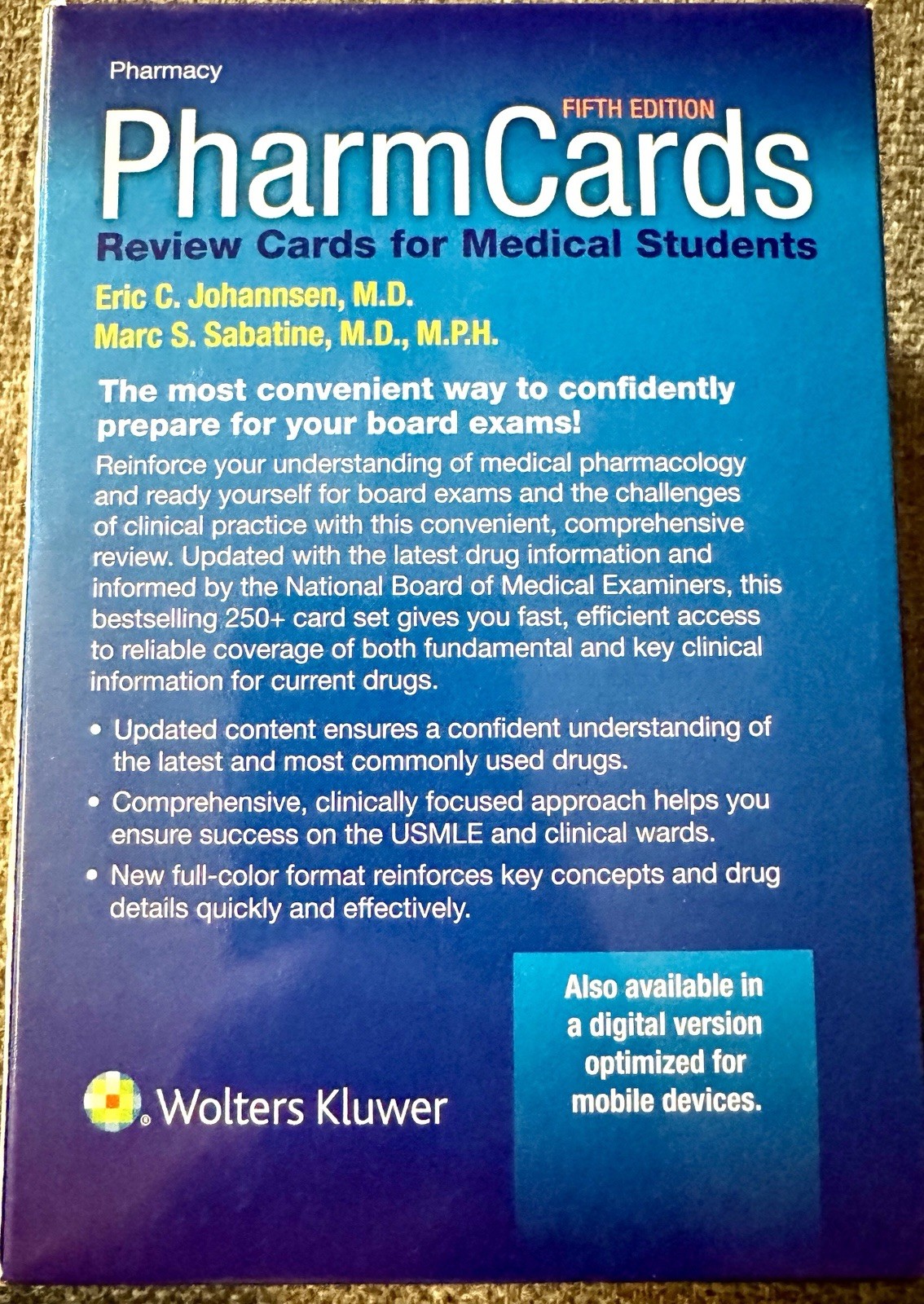 PharmCards by Eric Johannsen & Marc Sabatine (Fifth Edition, Cards,Flash Cards)