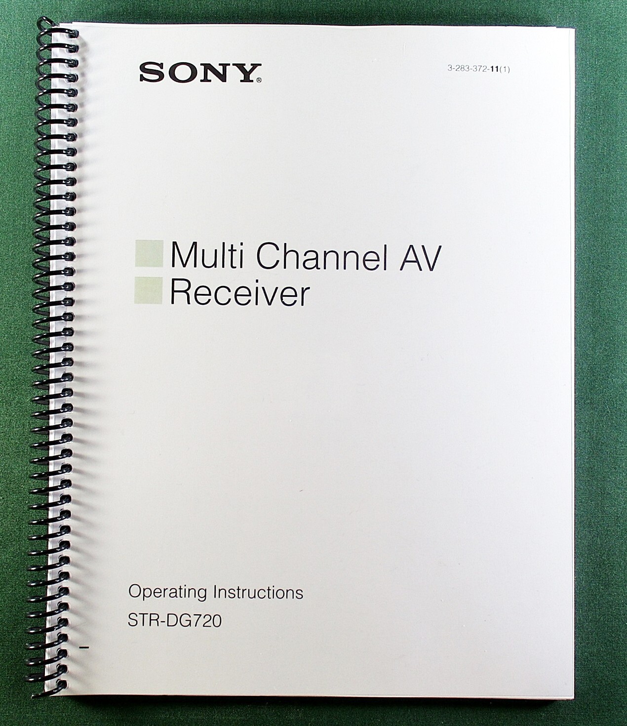 Sony STR-DG720 Instruction Manual: 92 Pages & Protective Covers!