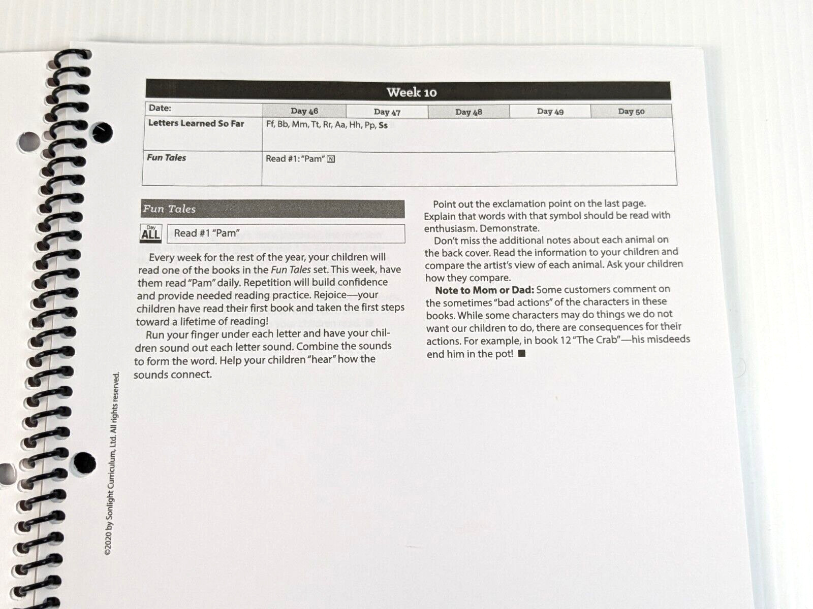 Sonlight K Readers Guide ONLY Schedule 1st 2nd 3rd Grade Homeschool Readers