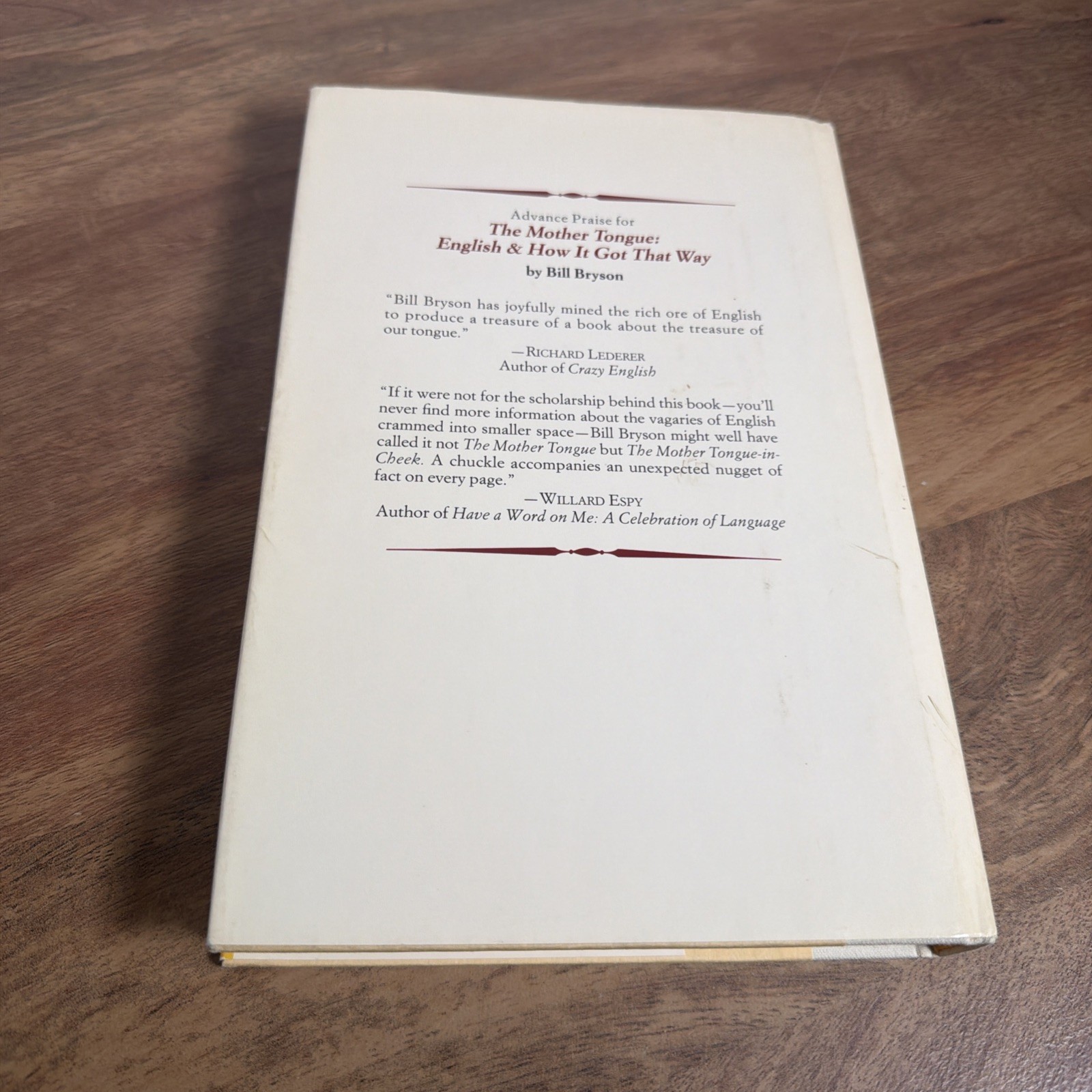 Mother Tongue : English and How It Got That Way by Bill Bryson (1990, Hardcover)