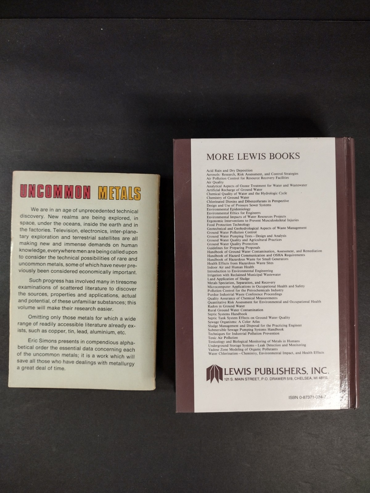 Metals Speciation, Separation And Recovery Book Lot