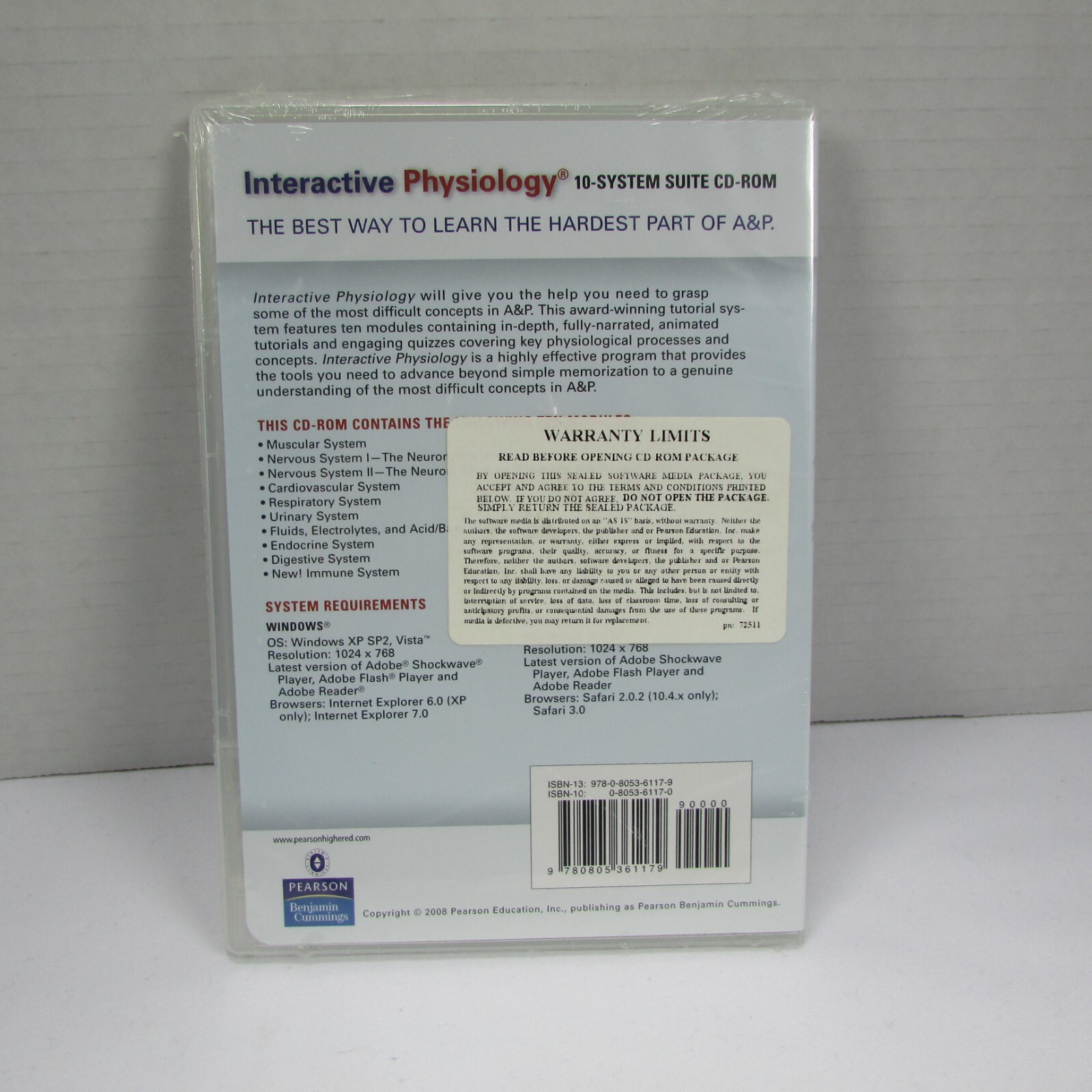Interactive Physiology Anatomy and Physiology Ser.: 10-System Suite SEALED