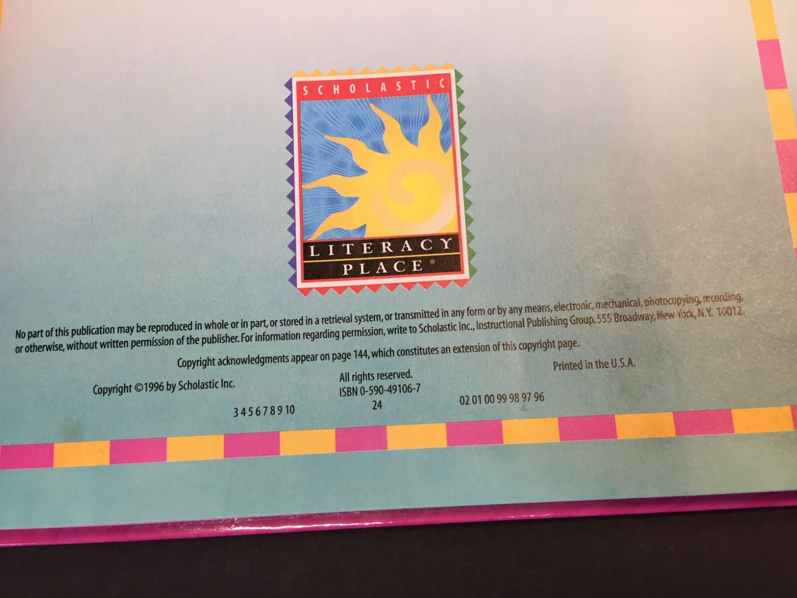 Literacy Source Book Open For Business Scholastic Hardback 6th Grade Level 6-3