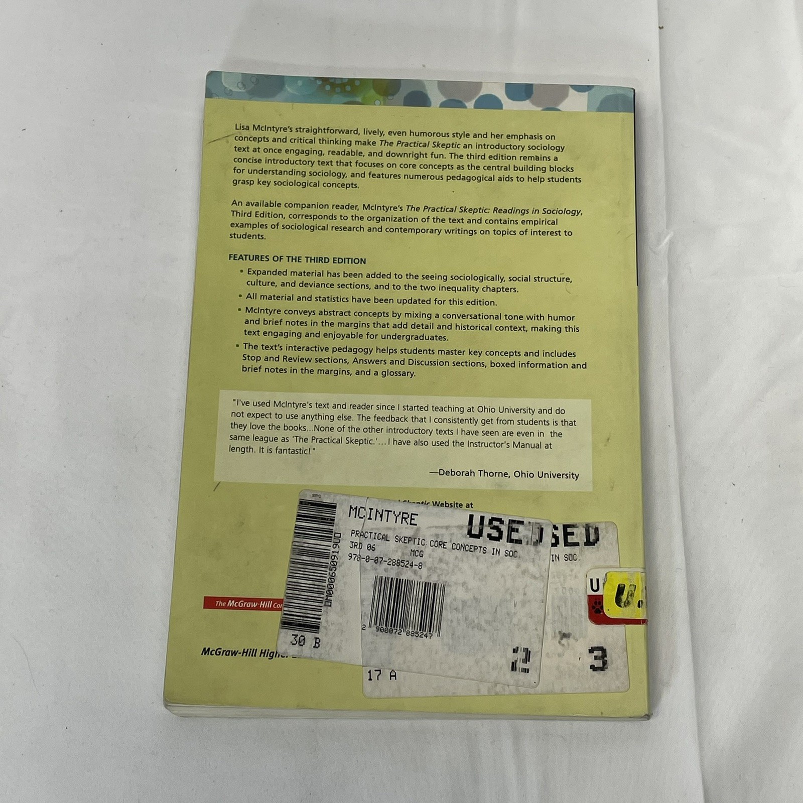 The Practical Skeptic: Readings in Sociology by Lisa J. McIntyre Third Edition
