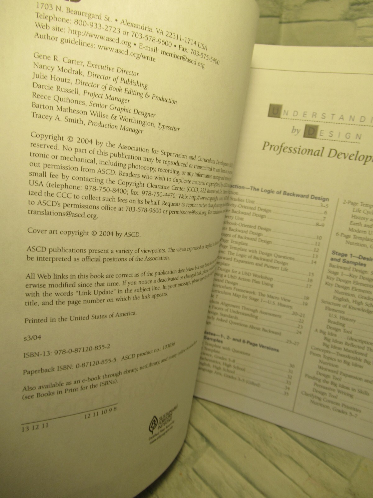 Understanding by Design/Professional Development Workbook/by Jay McTighe../