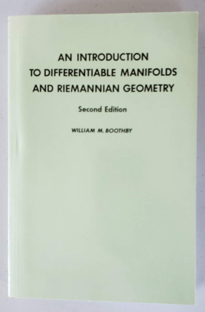 Boothby Intro Differentiable Manifolds Riemannian Geometry 2nd Ed Academic Press